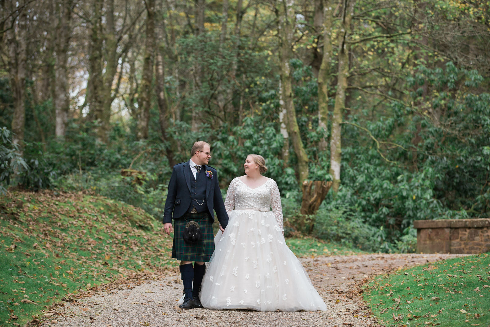 bride and groom fasque castle