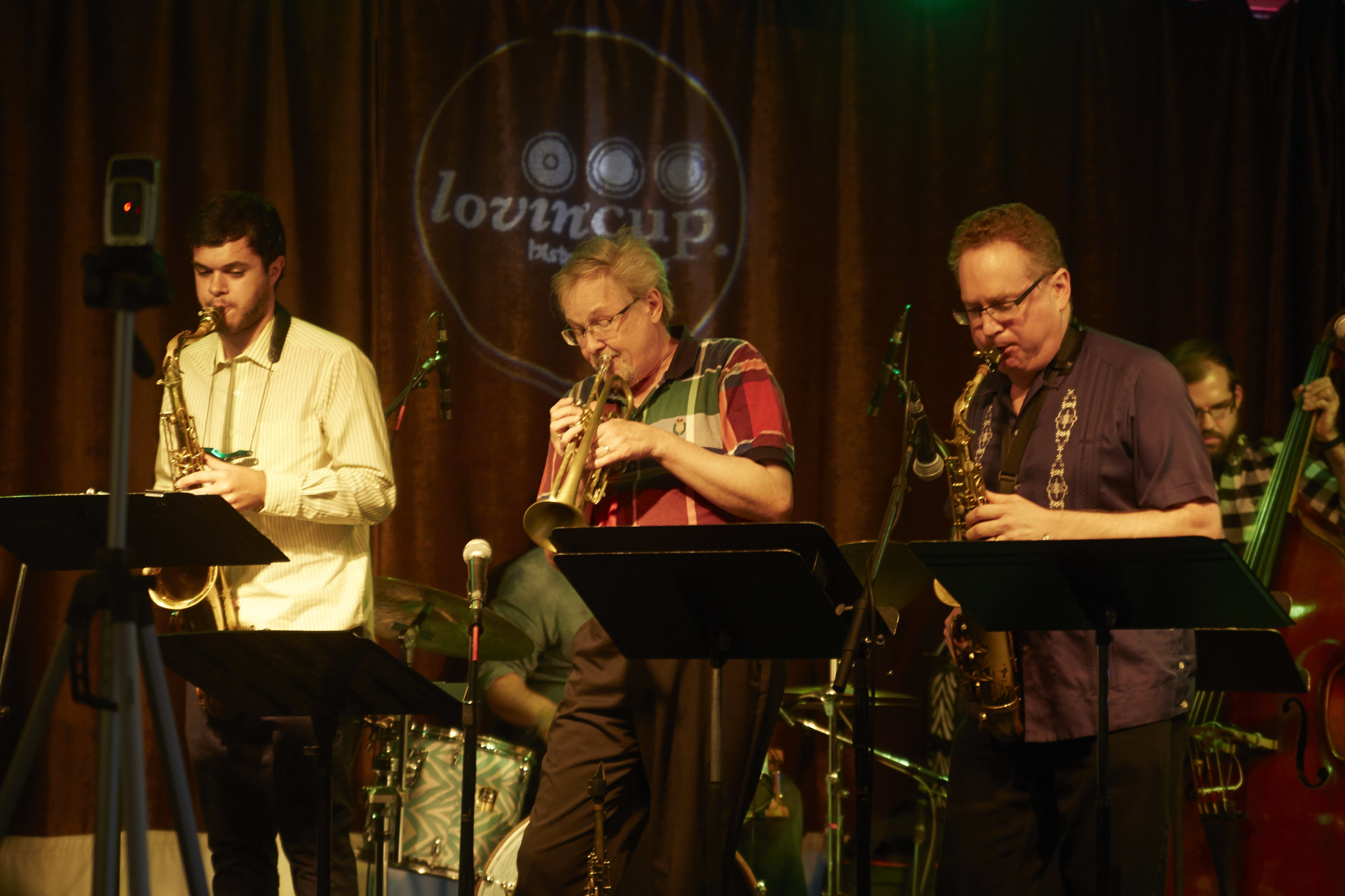 S axophonist/composer Mike Titlebaum (alto) with Music Because Music at the Lovin' Cup in Rochester, NY, Aug 2016.
