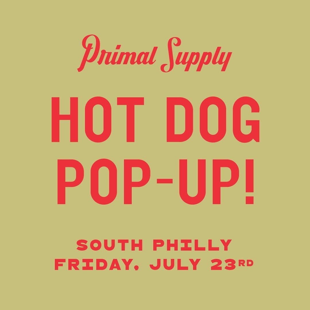 Hey, South Philly! We're popping up this Friday and slinging HOT DOGS over the butcher counter from 5-7 pm. So stop by the shop on Passyunk to grab a dog and stock up on weekend meats.🌭