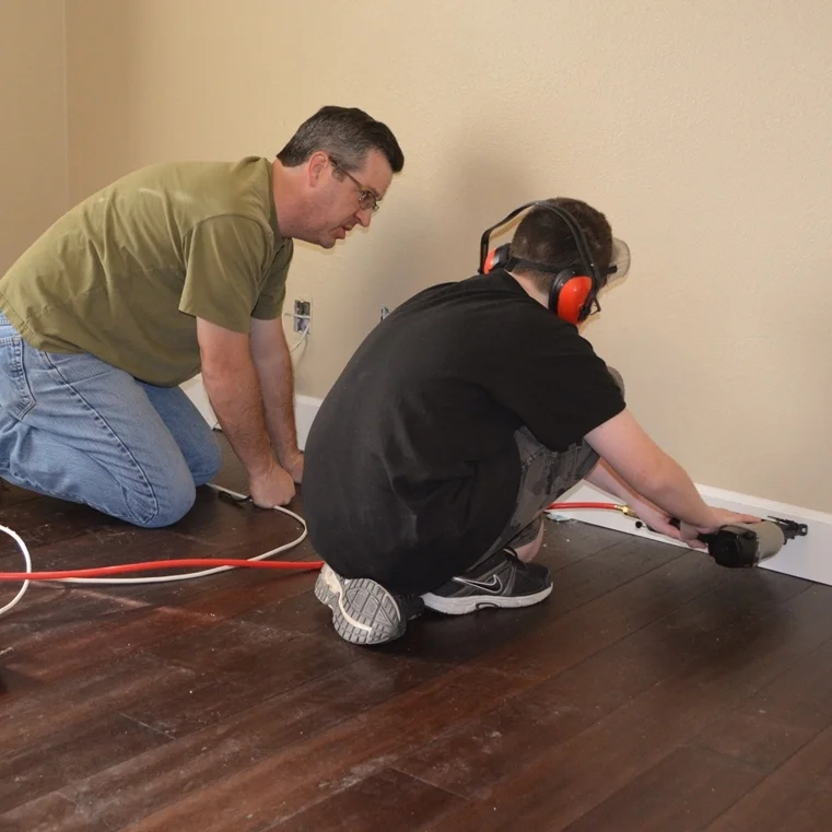 Living Room Remodel:  Base Molding - Young Hands and Old Walls 