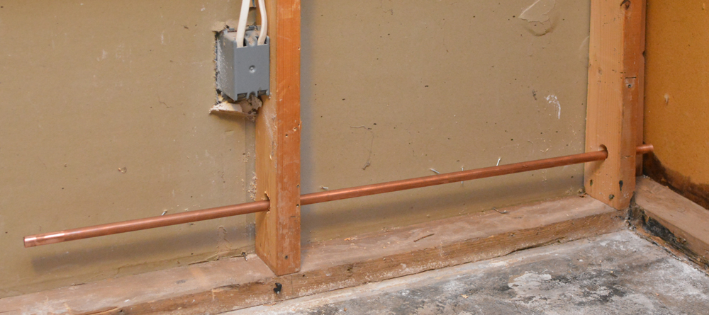 Notice how our 1979 home has studs spaced 24 inches apart, rather than more common 16 inch spans. 