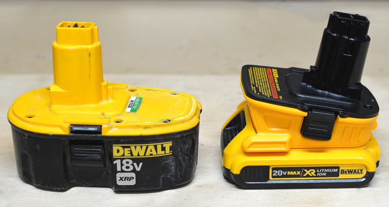 Review: DeWalt Battery Adapter for 18 Volt tools to 20V MAX Batteries — AZ  DIY Guy