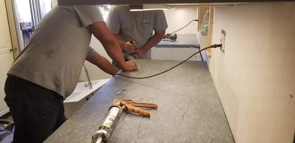 Cutting soapstone with a grinder