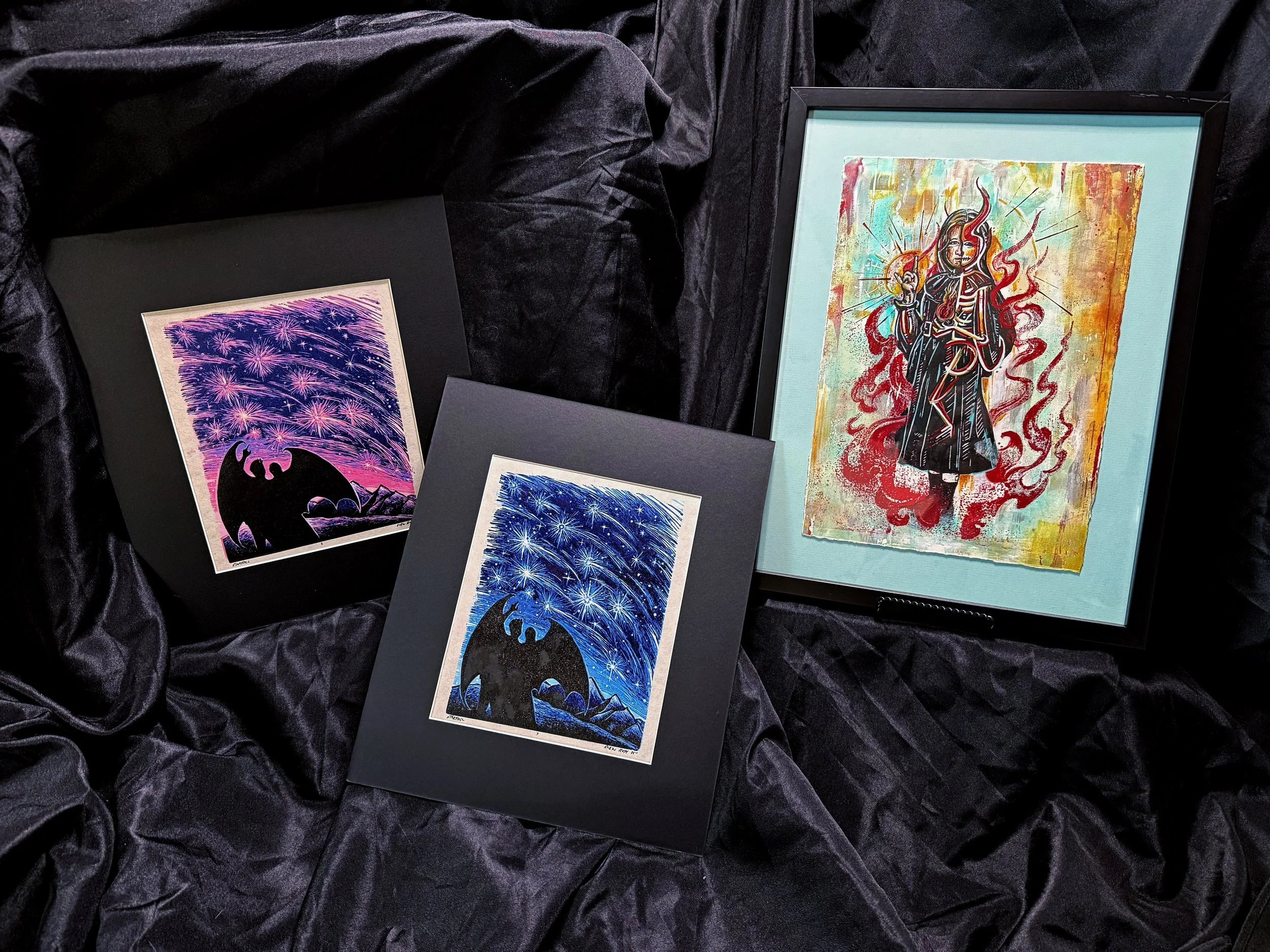 Reduction Linoprints and Monotype by Nomadical Art 