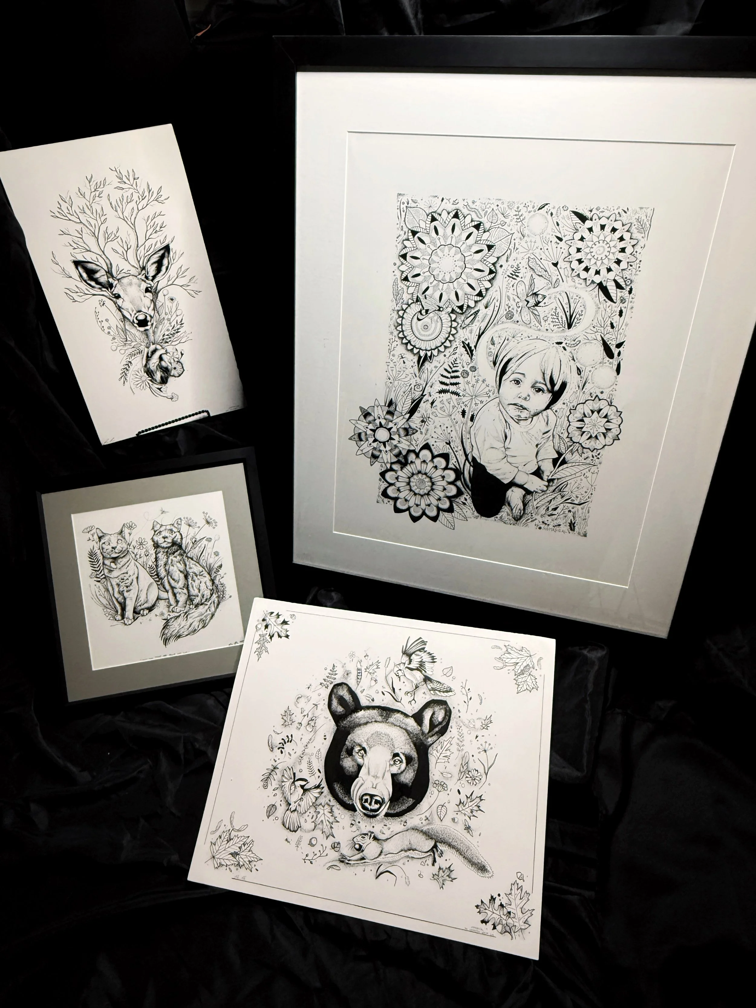 Dotwork and Stipple Drawings by Nomadical Art