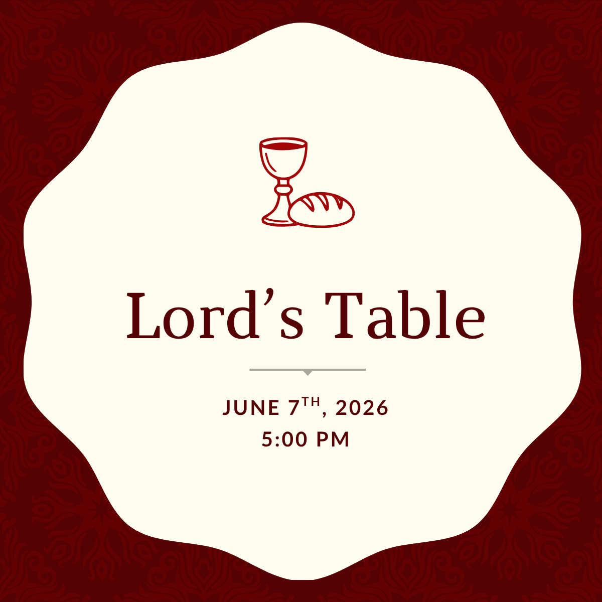 Sunday Service Schedule 