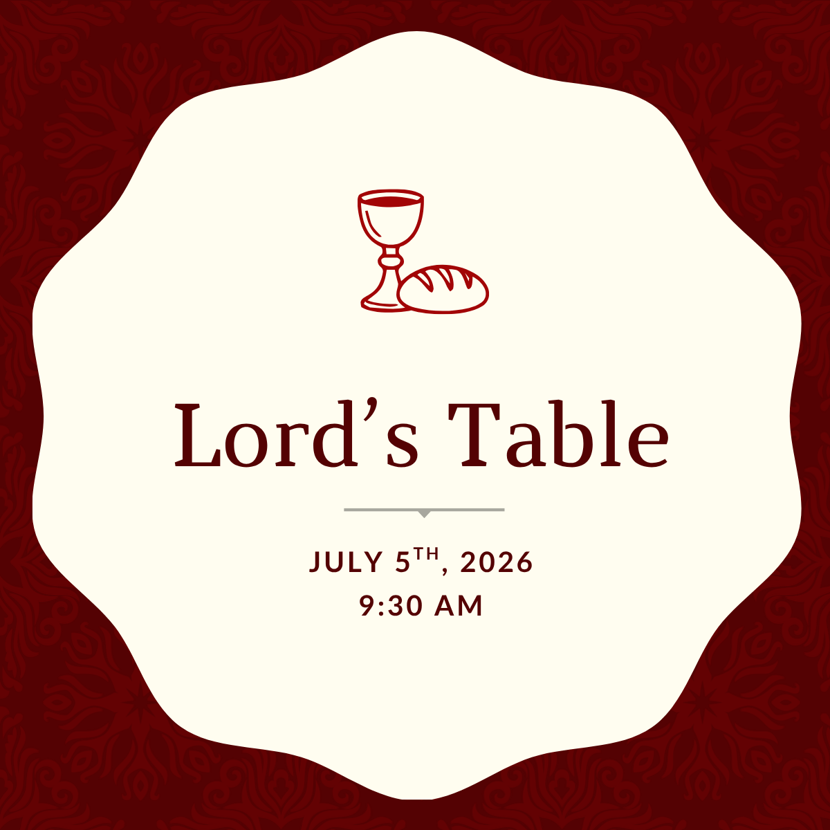 Sunday Service Schedule