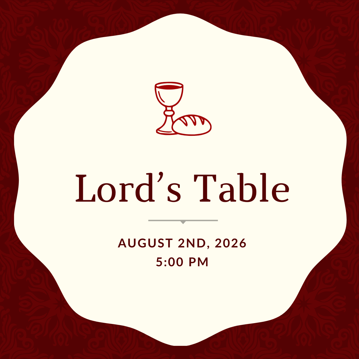 Sunday Service Schedule