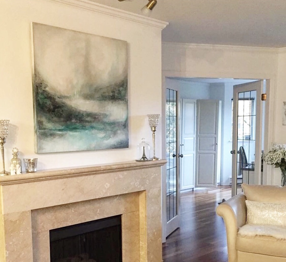  Donna Giraud abstract artwork installed in BC Lower Mainland homes. Artwork that makes your other walls jealous 