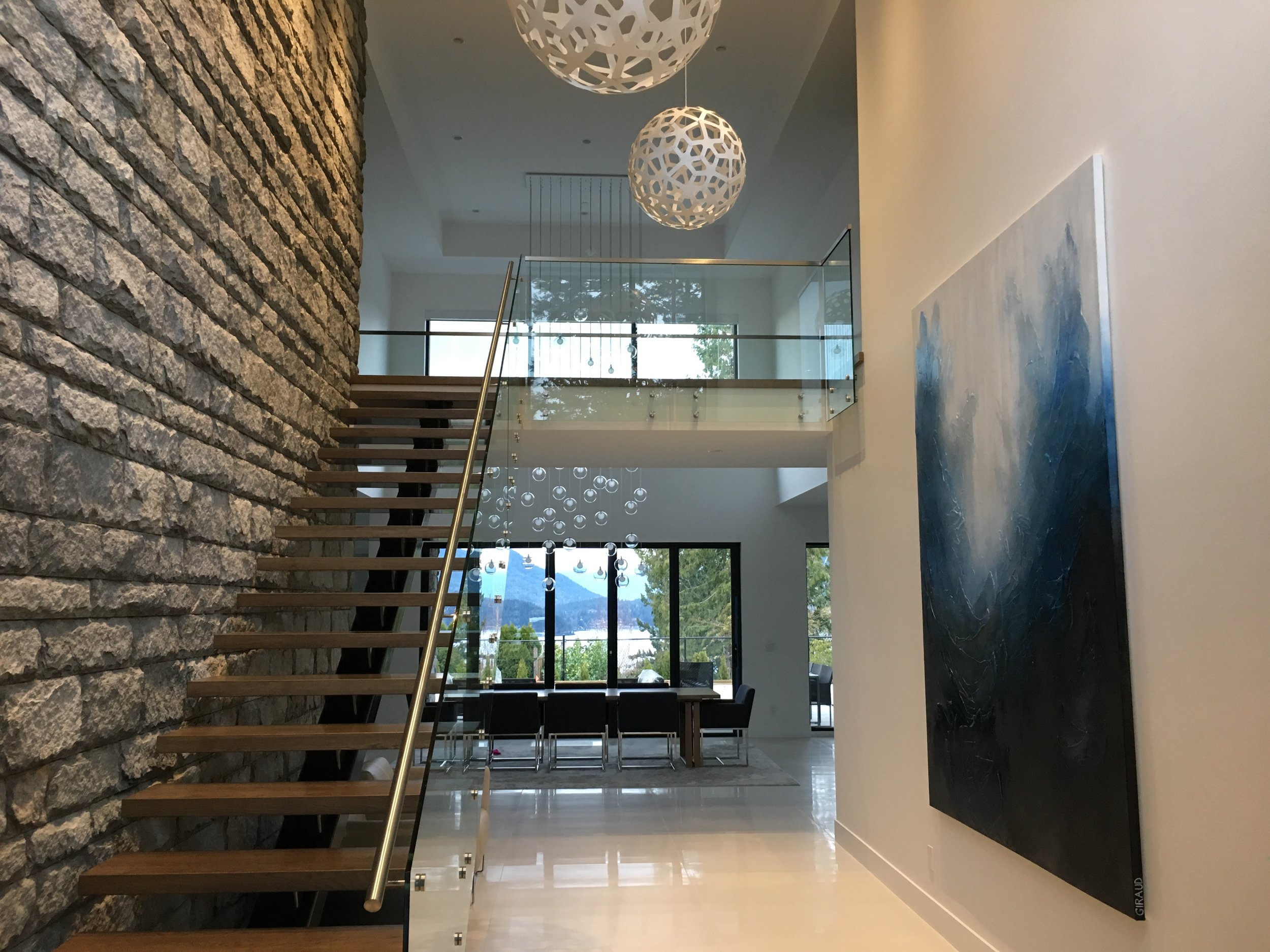  Donna Giraud abstract artwork installed in BC Lower Mainland homes. Artwork that makes your other walls jealous 