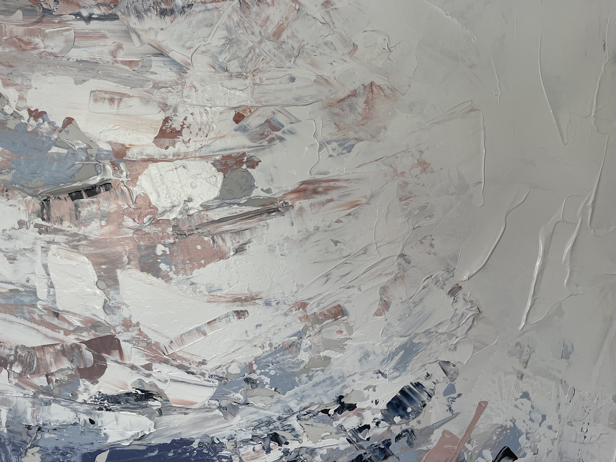  Here are some up close and detailed images of Donna Giraud’s textural abstract work. The layers of paint and unique shapes allow for tons of depth and a constant evolution in what you see when you look at it.  