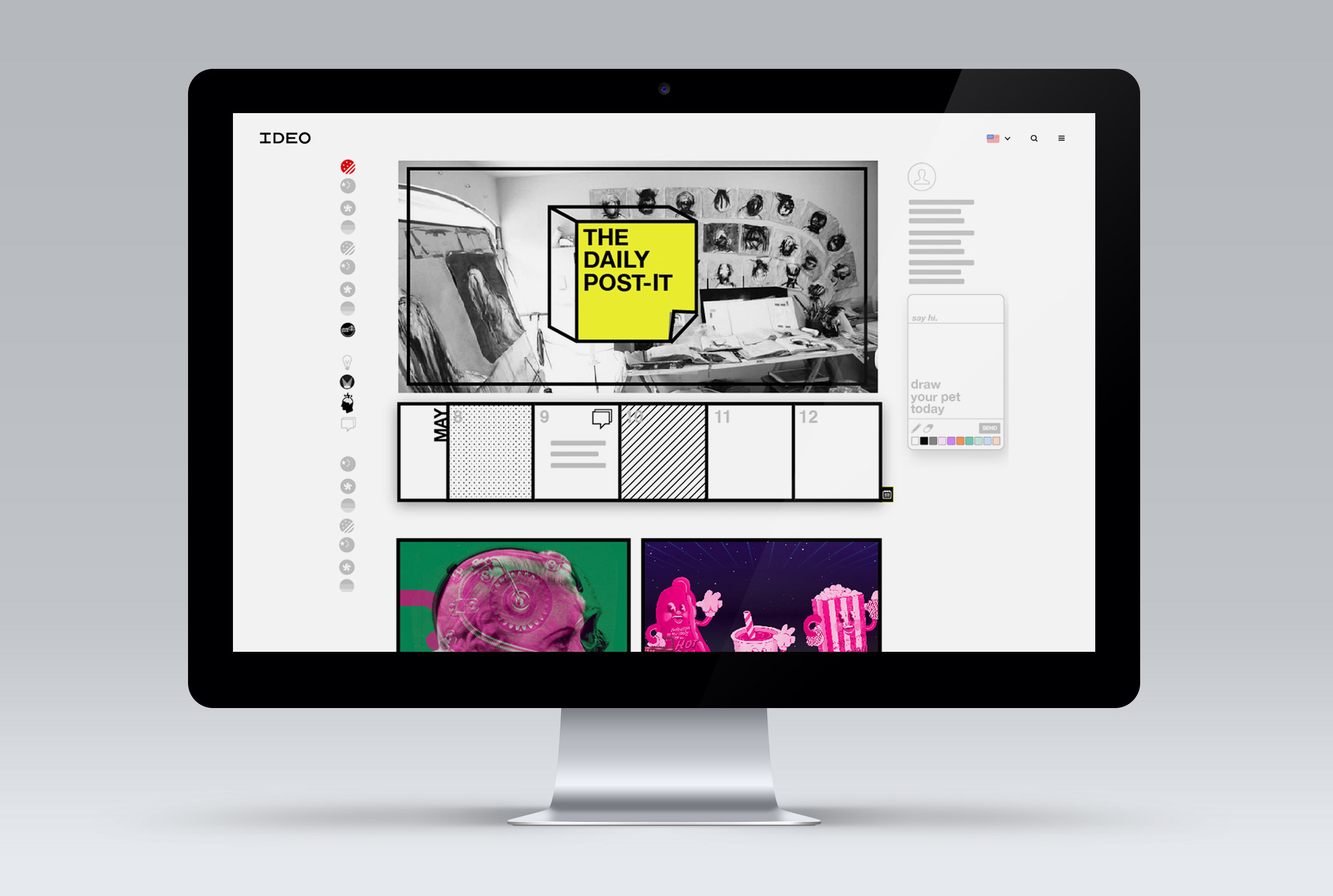 Identity and front end design for a mock employee online news portal, "They Daily Post-It"