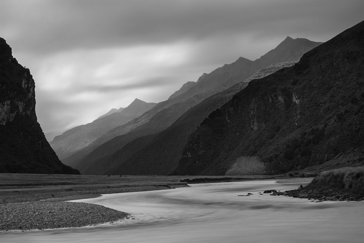 Matukituki Valley, Otago (Monochrome)