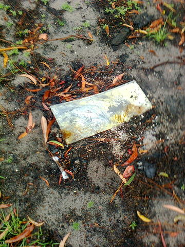 Just a tin lid left – heart-breaking for a beekeeper!