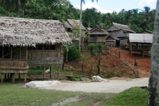 Typical village in Malaita, Solomon Islands