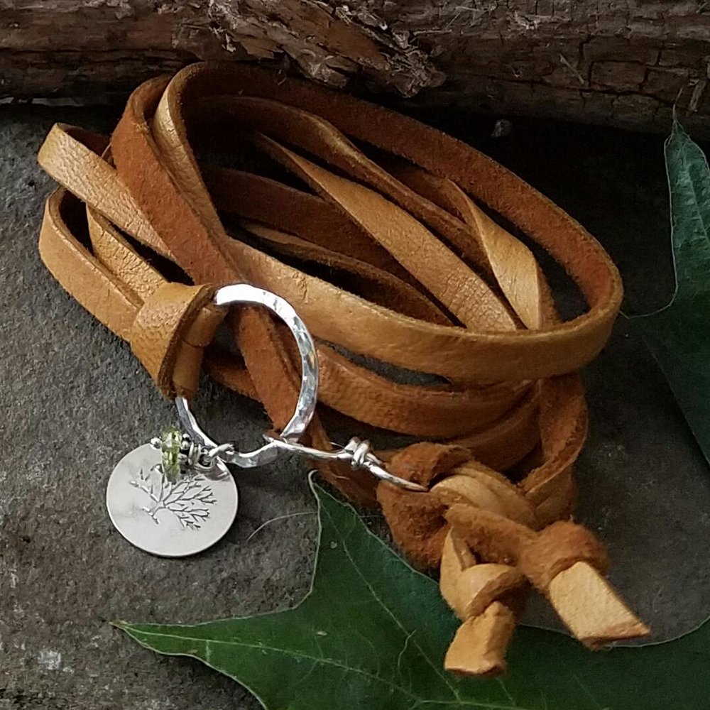 Tree Leather Wrap Bracelet — Simply Sterling Designs