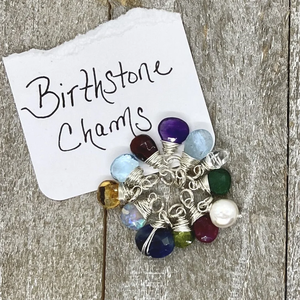 Genuine Gemstone Birthstone Charm — Simply Sterling Designs