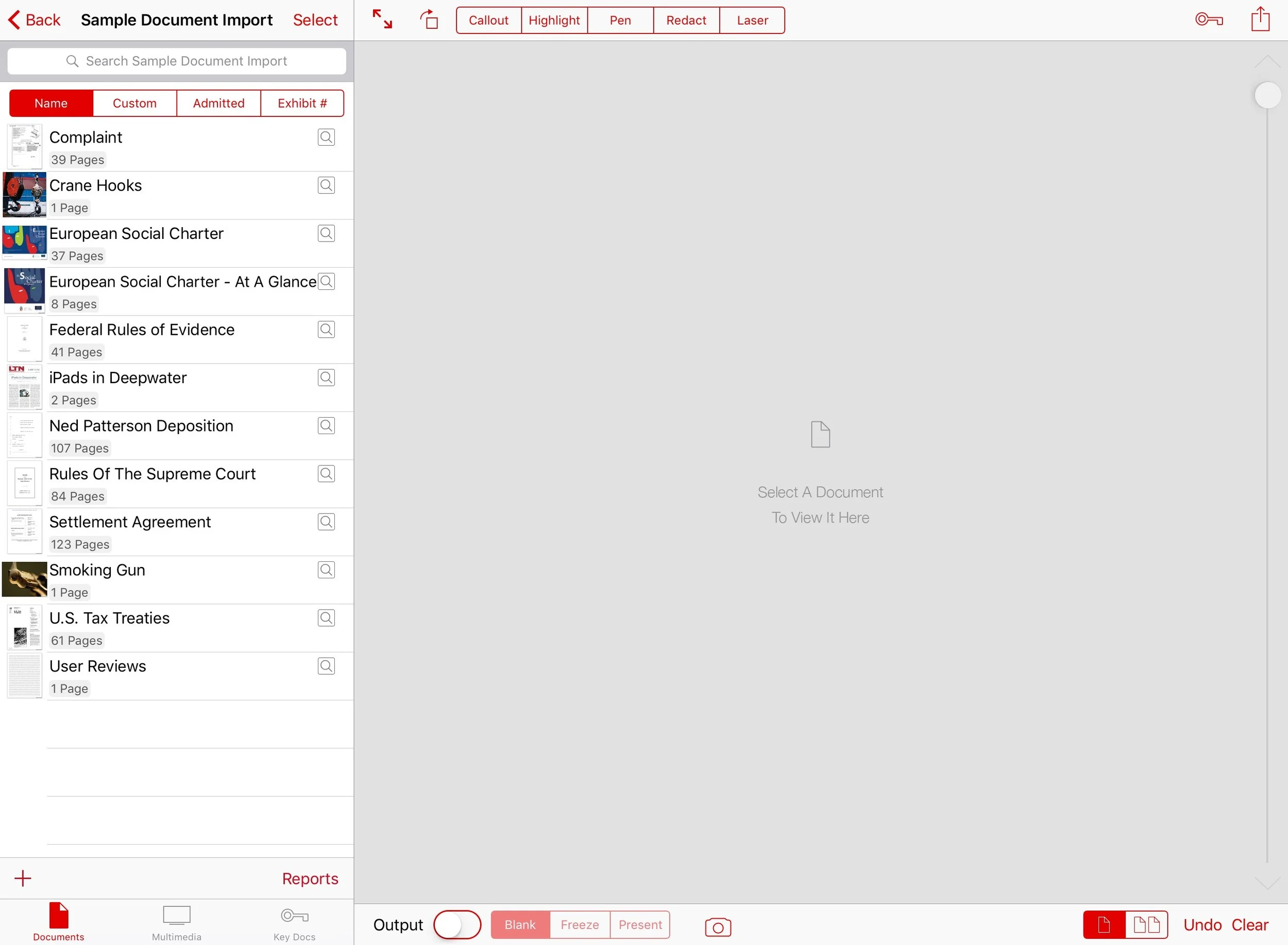 Select your document or image on the left hand side, to be displayed on the preview screen.