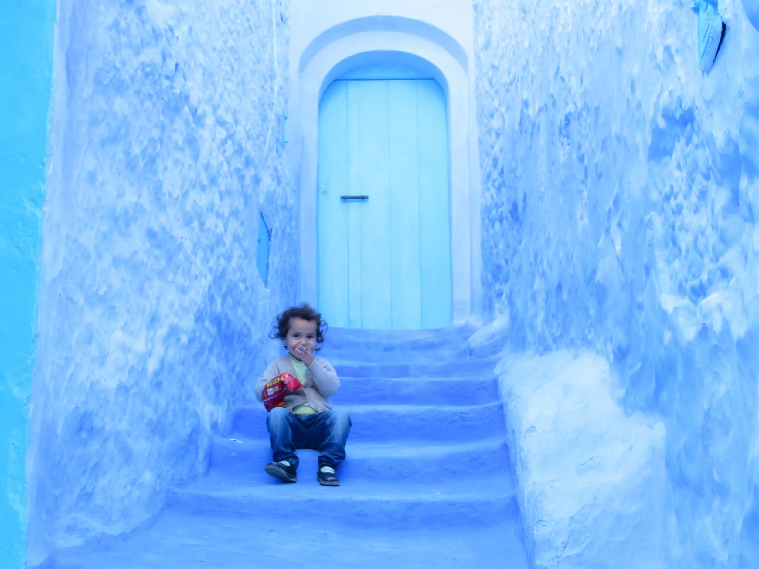 My little, photogenic friend in the medina of Chefchaouen, the “Blue City”