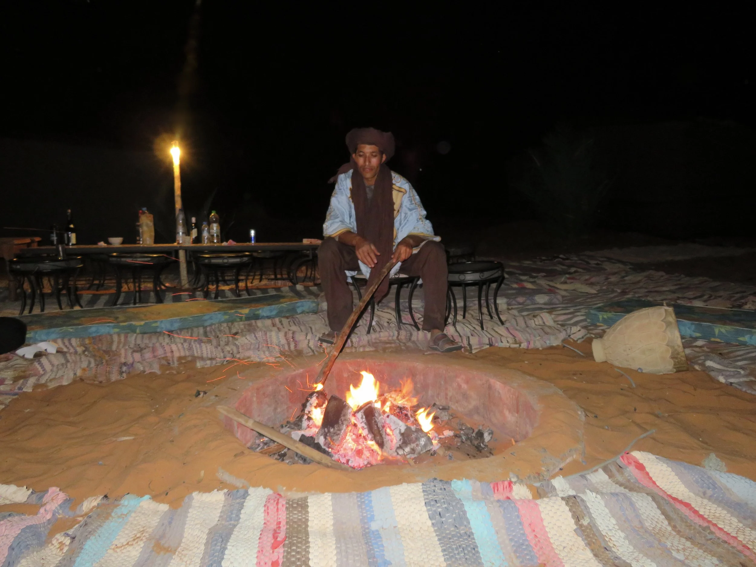 Berber tending our fire