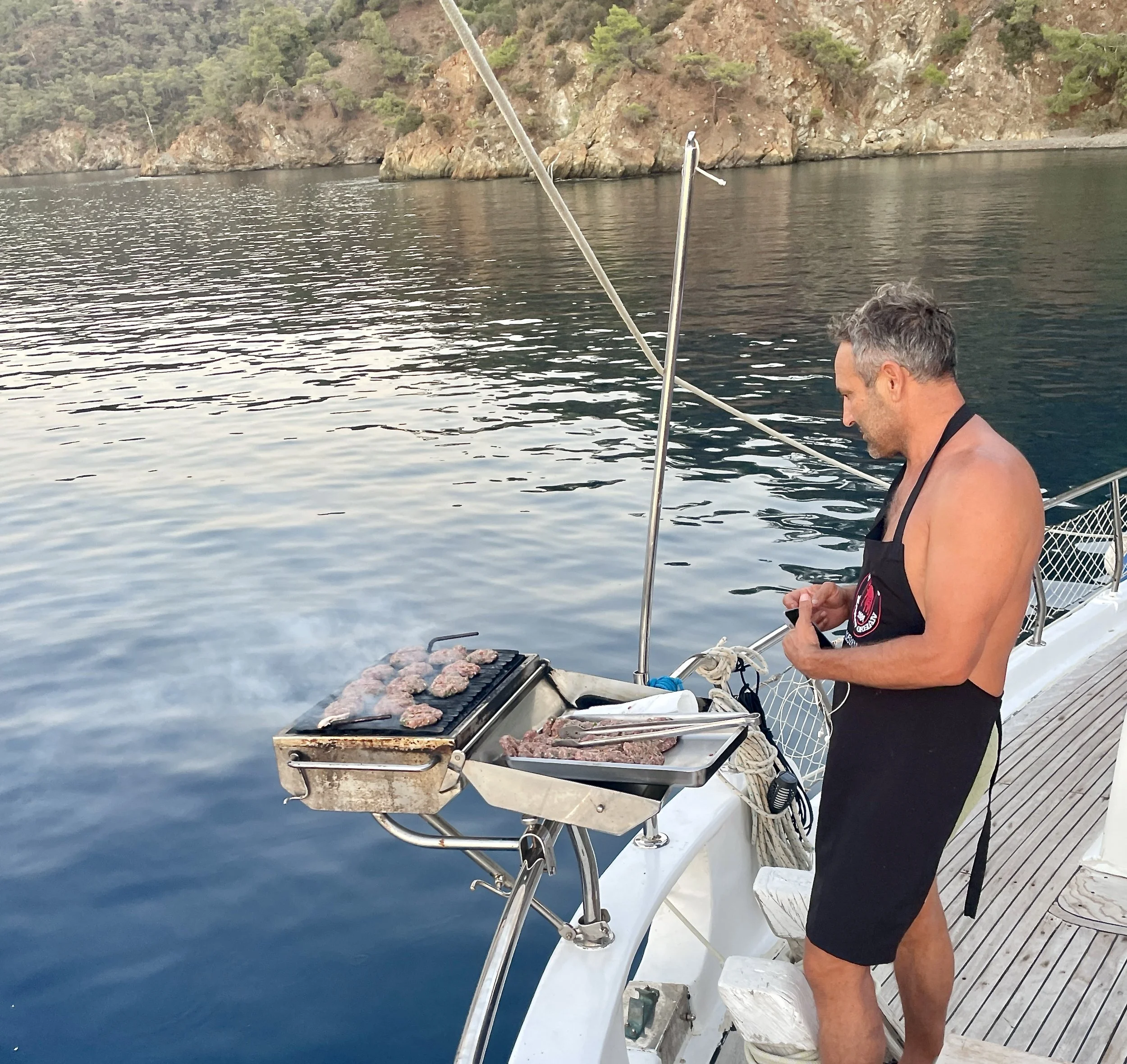 Captain Ahmed, skilled on the grill...