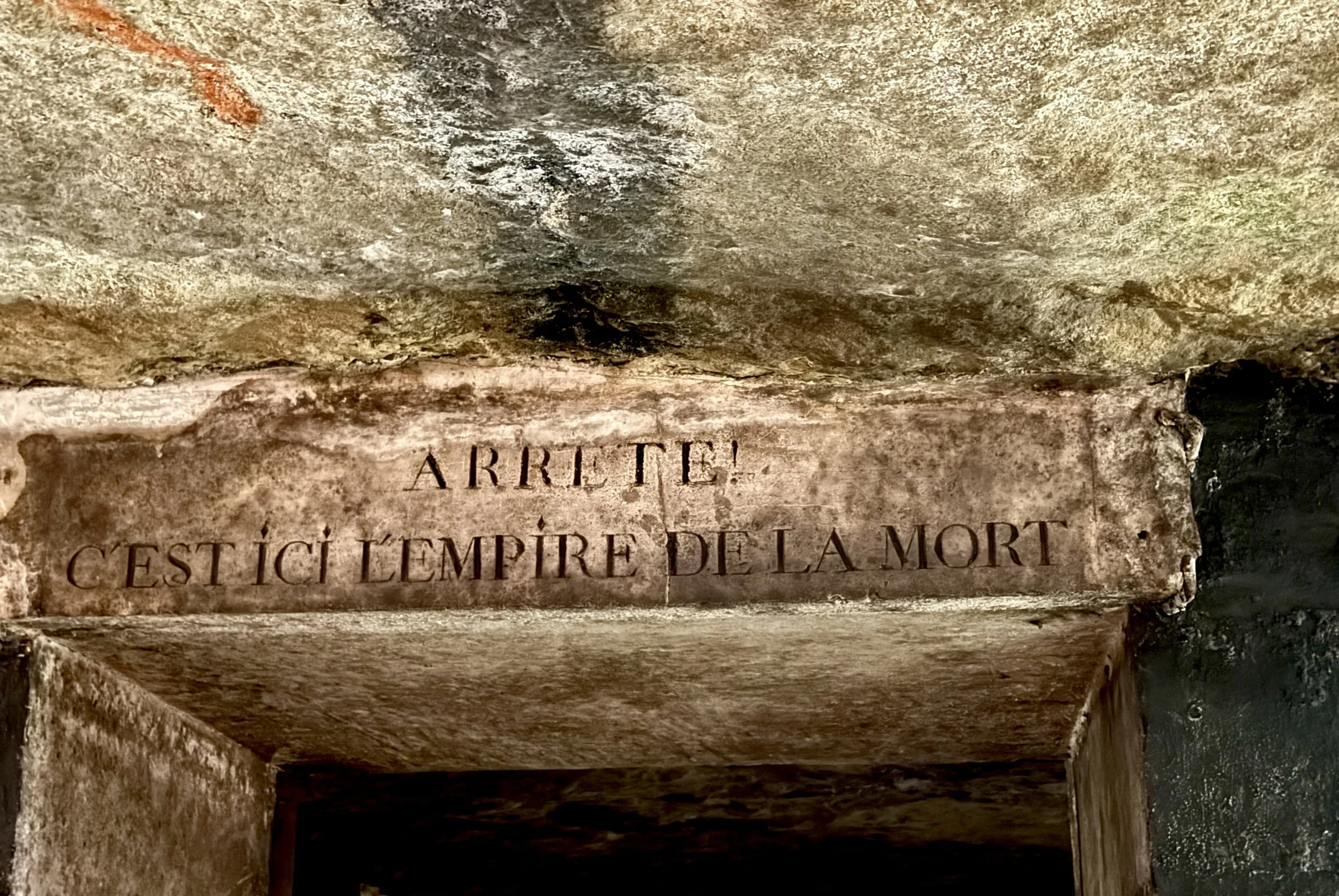 "Stop! This is the empire of death." Famous inscription carved above the entrance: