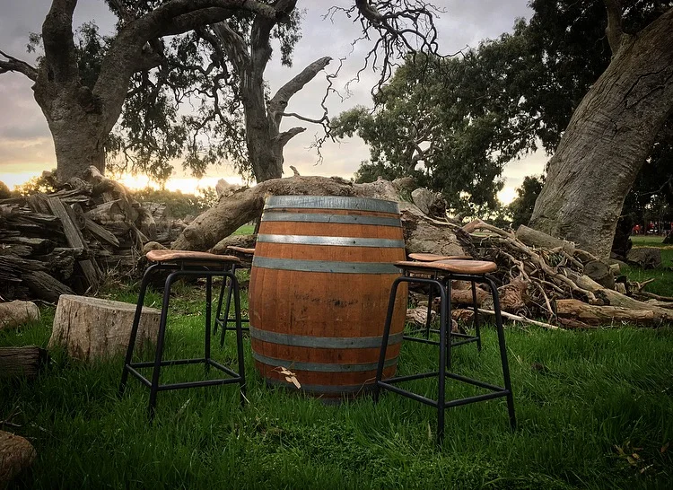 wine barrel and saddle stool.jpg