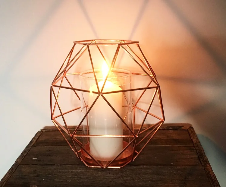 Copper Geometric Candle Holder $5.00 each