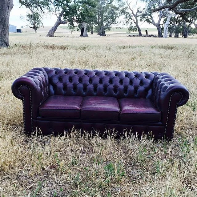 Oxblood Leather Chesterfield 3 seater1.9m x 90cm$130