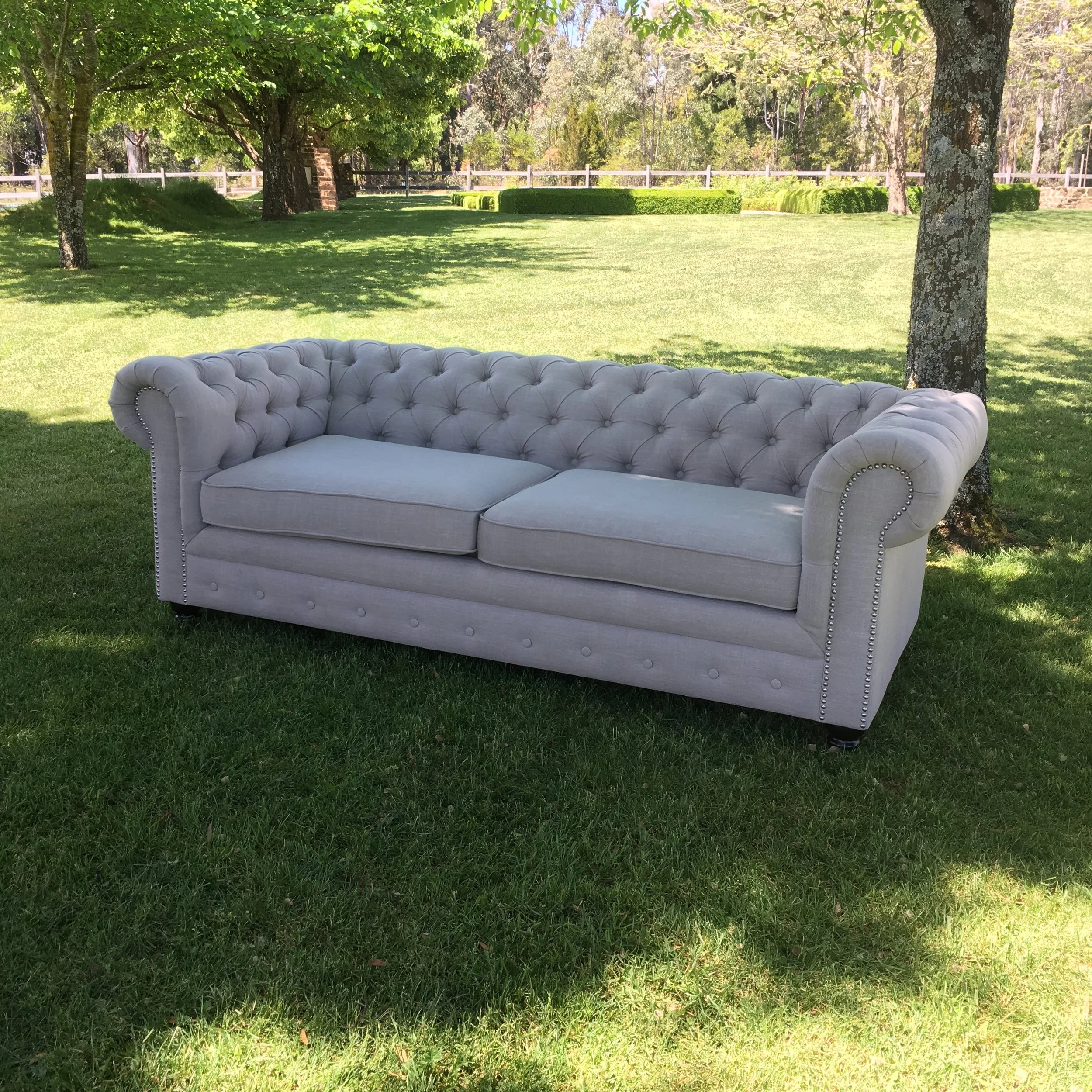 Oatmeal Chesterfield 3 Seater