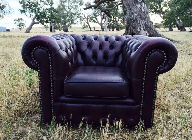 Oxblood Leather Chesterfield Armchair1.1m x 90cm$70