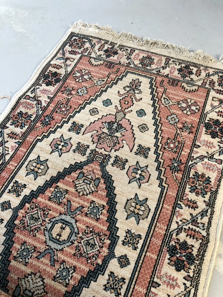 Pink and Natural Floor Runner 4m long x 80 cm wide $50