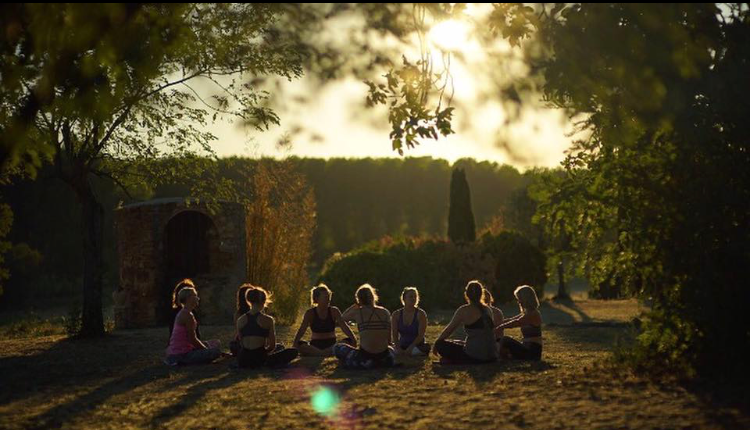 Outdoor meditation yoga retreat Spain