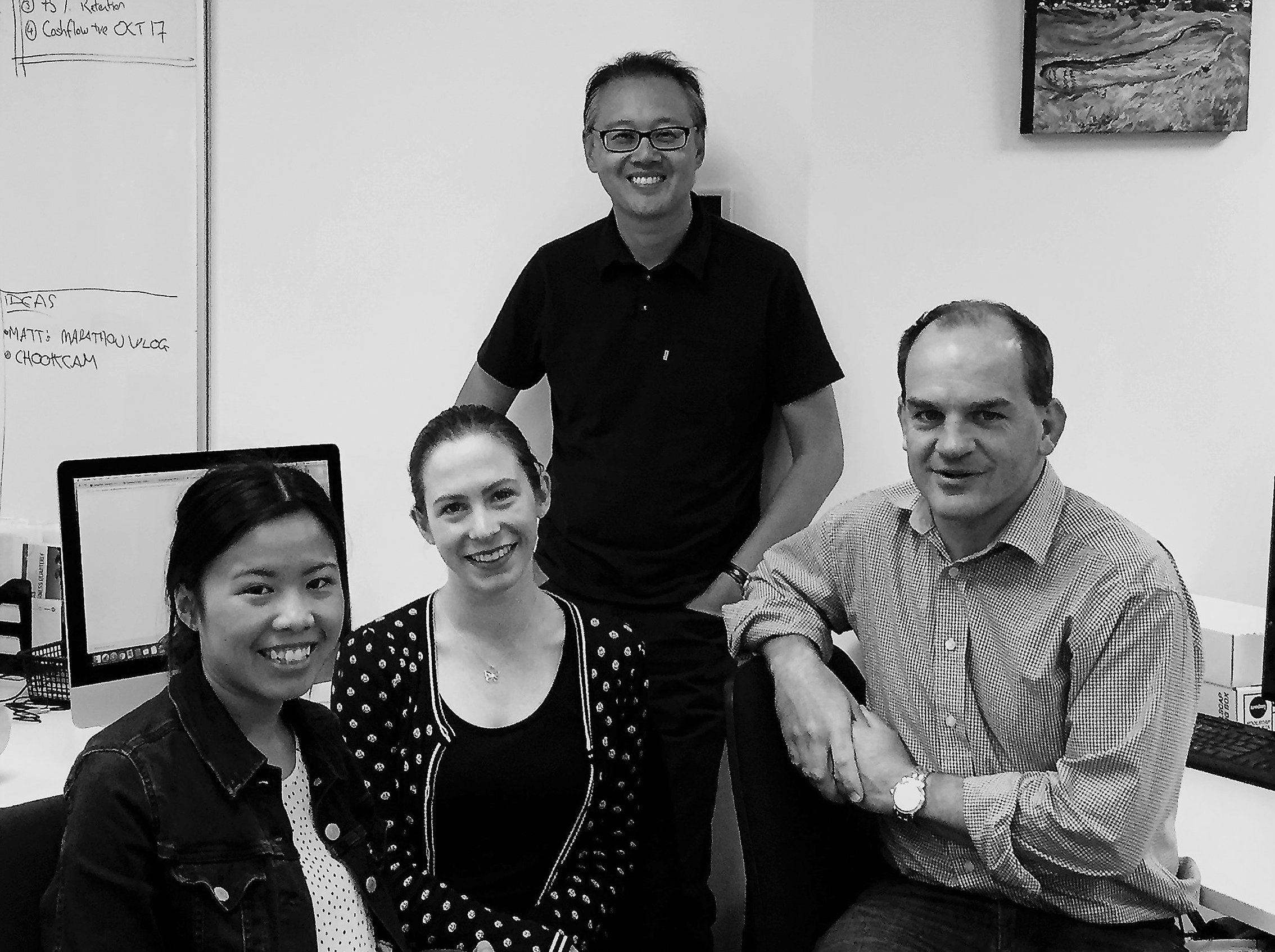 February 2017, The Digital Cafe. From left to right Sarah Chin, Lucy Davy, Antony Young and Matt McNeil.