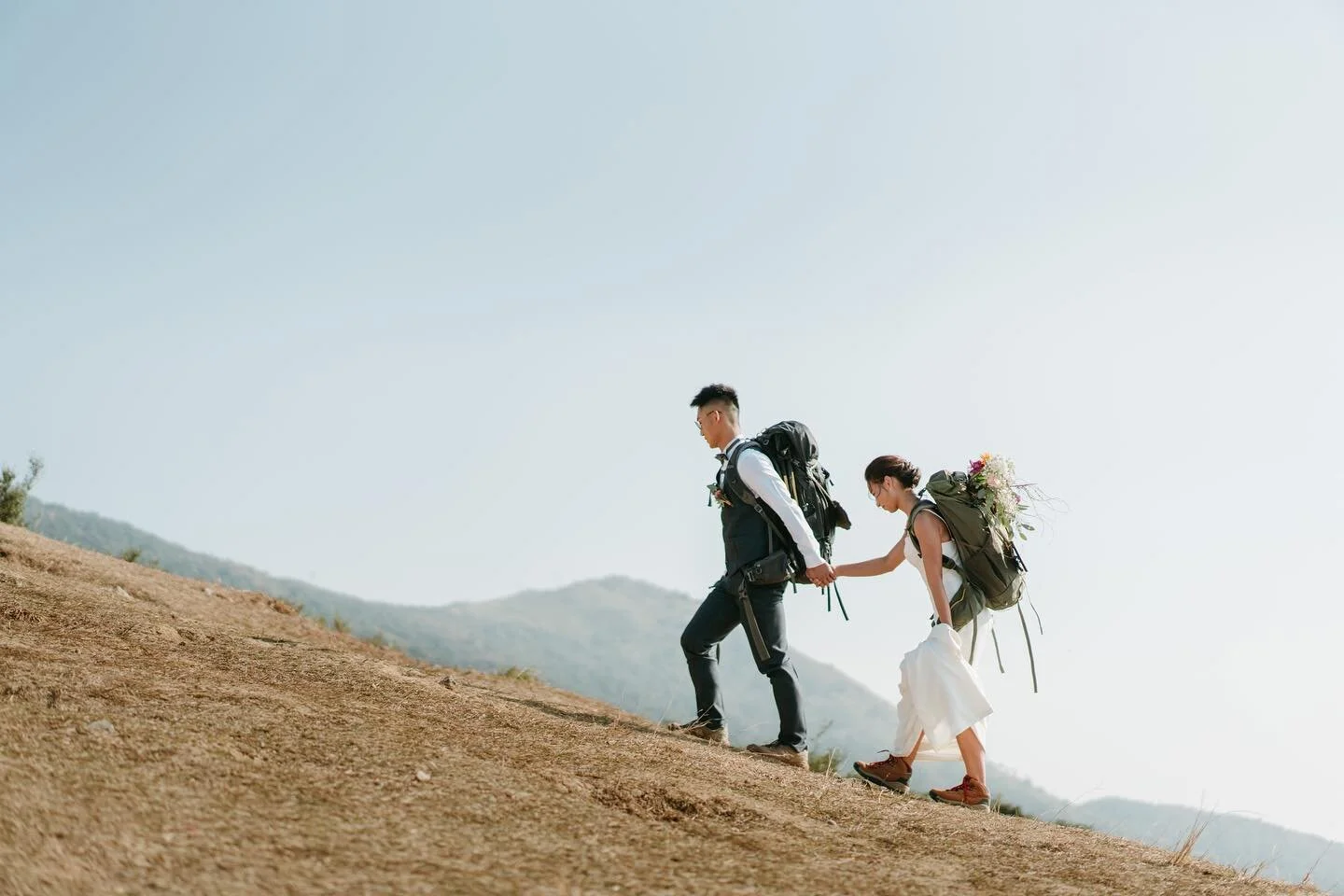 Hold my hand and I&rsquo;ll take you there👫🏻 
-
#elopewithkitography
#hongkongelopement
-
-
-
Photographer  @kitography_ @3arles 
MUA @sali_monjolimakeup
Gown @tulipa_wedding
Florist @makeyourchoicesss_floralab
Ribbon @immortalfabwork
Calligrapher 