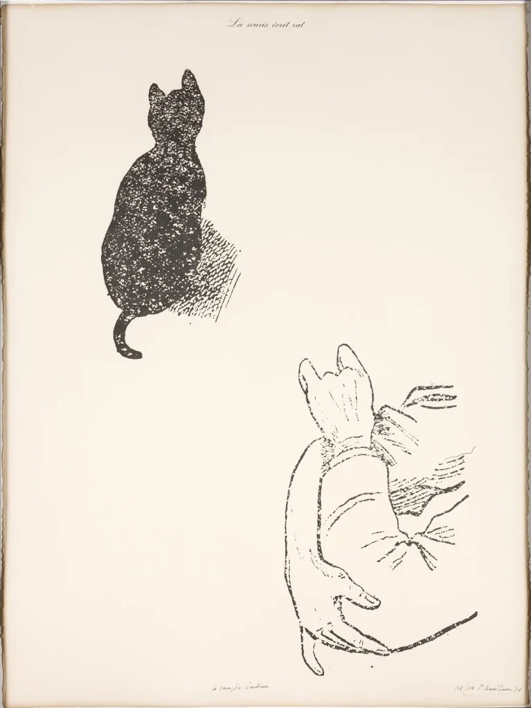 ‘The Mouse Writes Rat (At the Author’s Expense)’ by Marcel Broodthaers (1974)