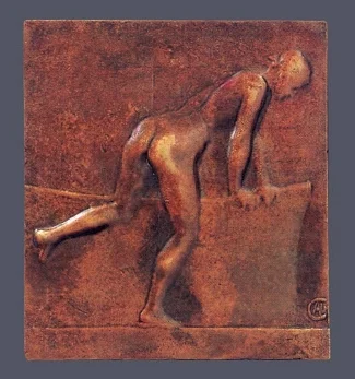 13a. Alexandre Charpentier, Le Bain . Cast bronze. 153 x132 mm. Private Collection, U.S.A.