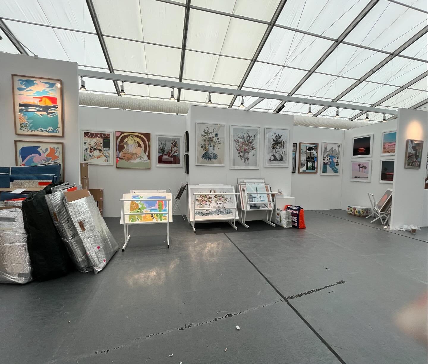 This evening &hellip;.. almost there! Lots of tidying, labelling and a few more pieces to hang but we&rsquo;re getting there (I do love my storage area though 😂) Just brilliant to see all the new art &lsquo;in the flesh&rsquo; and really connect wit