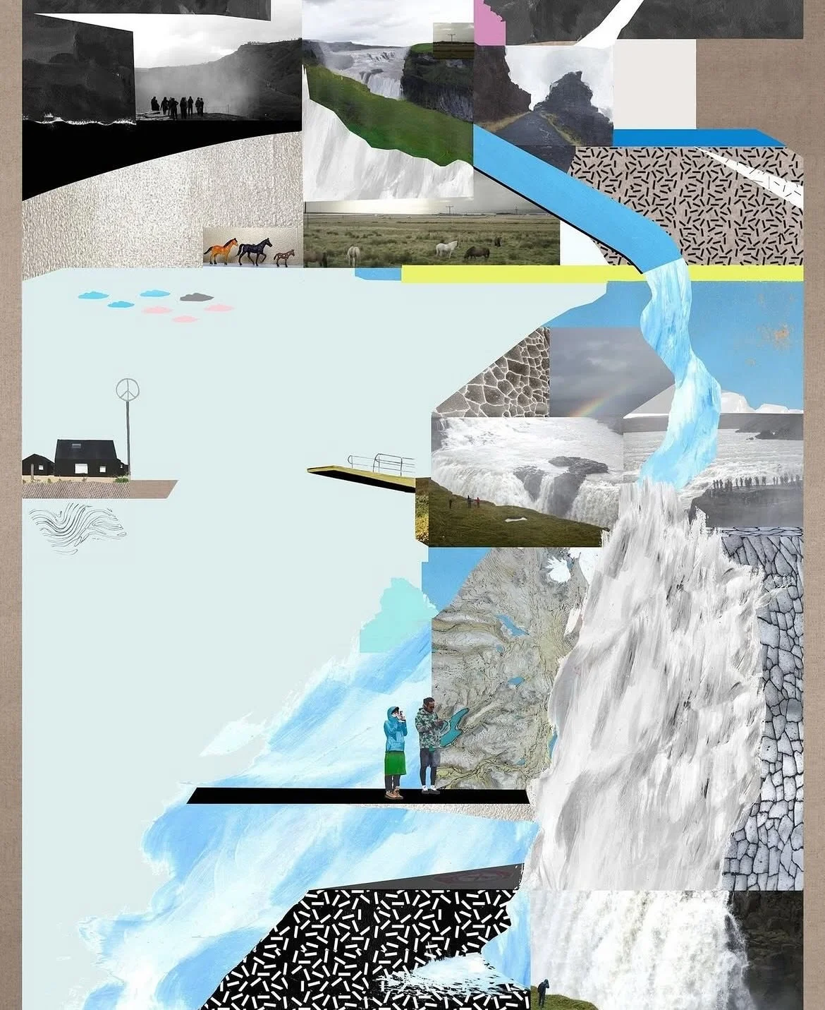 This is one of our favourite pieces by our brilliant artist @bonnieandclydeart ⁠
You can almost feel the force of the Icelandic waterfall as you stand against the icy blue backdrop. ⁠
⁠
&lsquo;In Awe Of It All&rsquo; is an archival pigment ink fine a