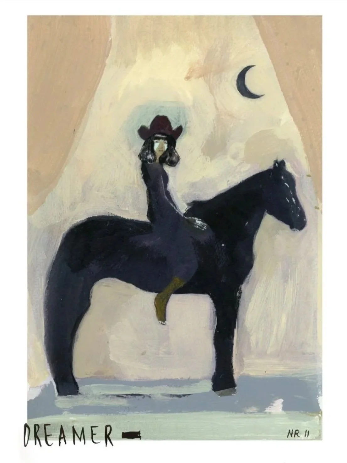 We absolutely love this gentle, soft and calming piece by our brilliant artist @marcelinaamelia  This is &lsquo;Dreamer II&rsquo; an Archival pigment ink print on Hahnemuhle 310gsm fine art paper hand finished with acrylic paint, oil pastel and with 