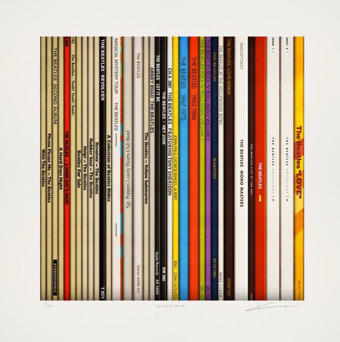Only the best from our brilliant pop artist @keith_haynes_artist  Driven by a passion for music and design, this is Spines #4 Beatles.  One of an ongoing series of limited edition archival prints recreating the Beatles classic albums from the artist&