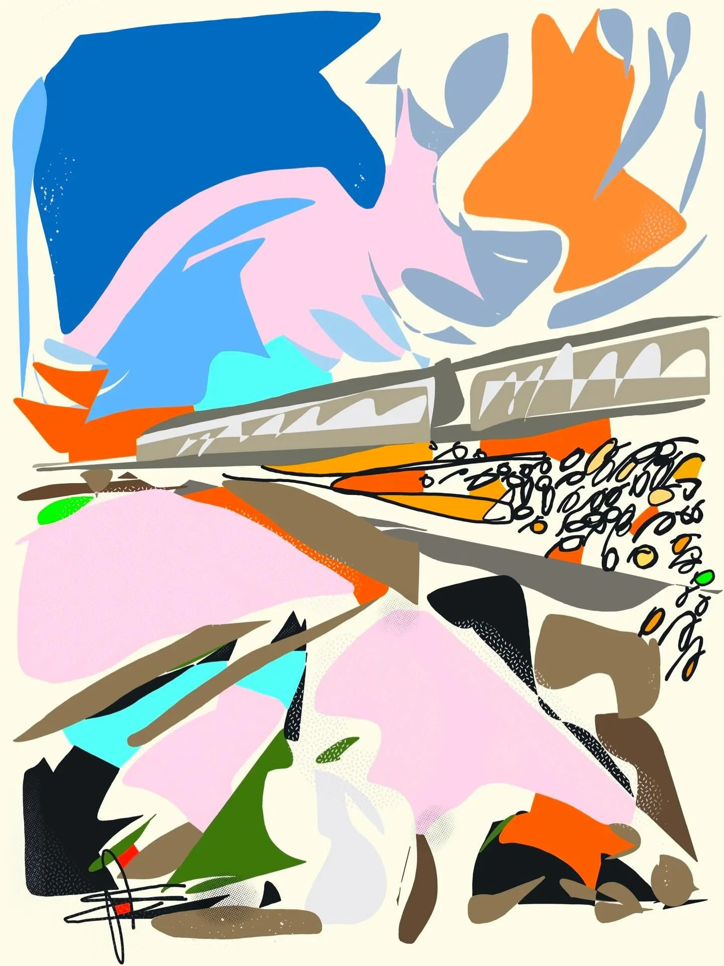 Calling all Brighton lovers.  Do take a look at this fabulous, colourful print by our brilliant artist @frisco_arts_club
&lsquo;Brighton Rocks&rsquo; is a semi-abstract depiction of the famous undercliff heading east from Brighton. 
This is a limited