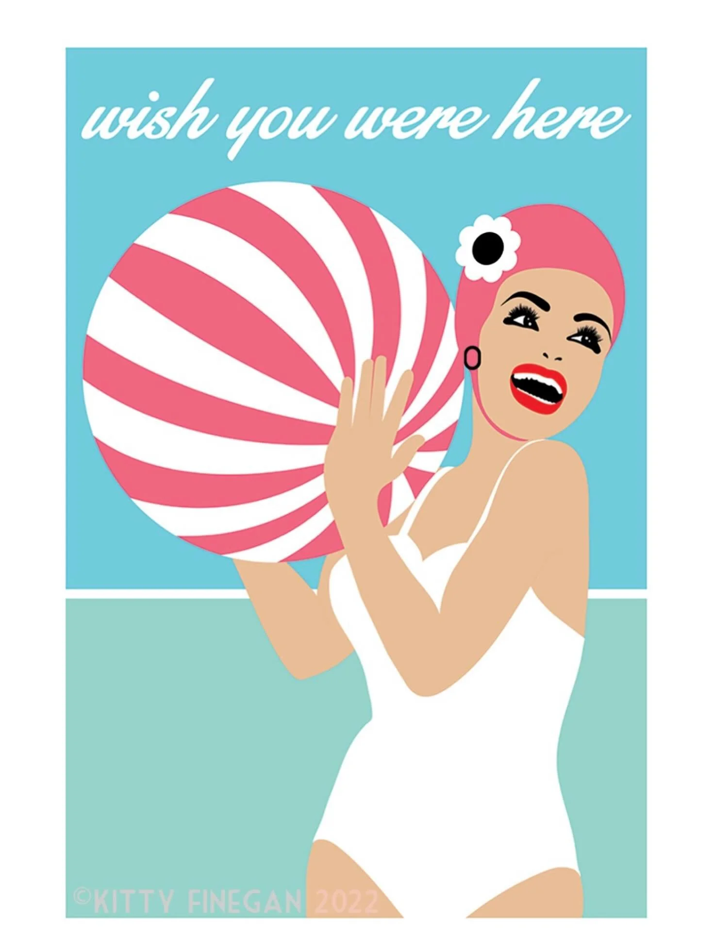 What a fabulous limited edition for the super weather we&rsquo;re having! This is &lsquo;Wish You Were Here&rsquo; from our brilliant artist @kittyfineganstore. This is an Archival pigment inks print on Hahnemuhle PhotoRag paper measuring  100cm x 70
