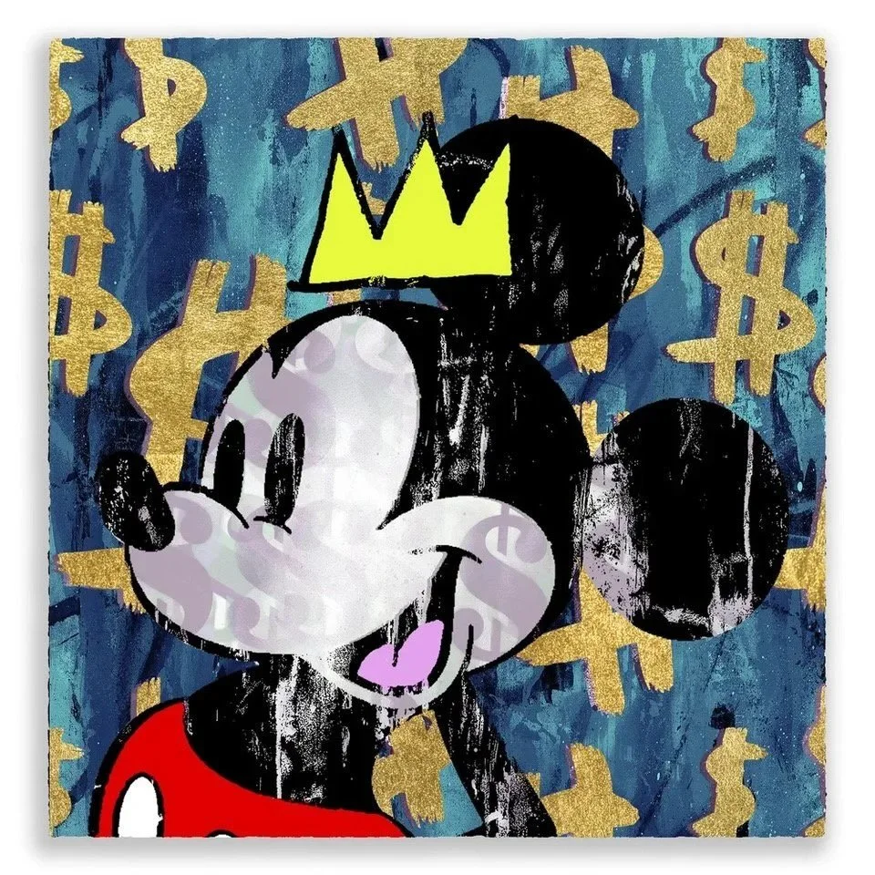 We&rsquo;re so pleased to have the coolest art to offer by the coolest artists - in this case we&rsquo;re illustrating work by the highly-collectible pop artist Ben Allen.

This is  King Mickey With Basquiat Crown, a hand finished Giclee print n 330g
