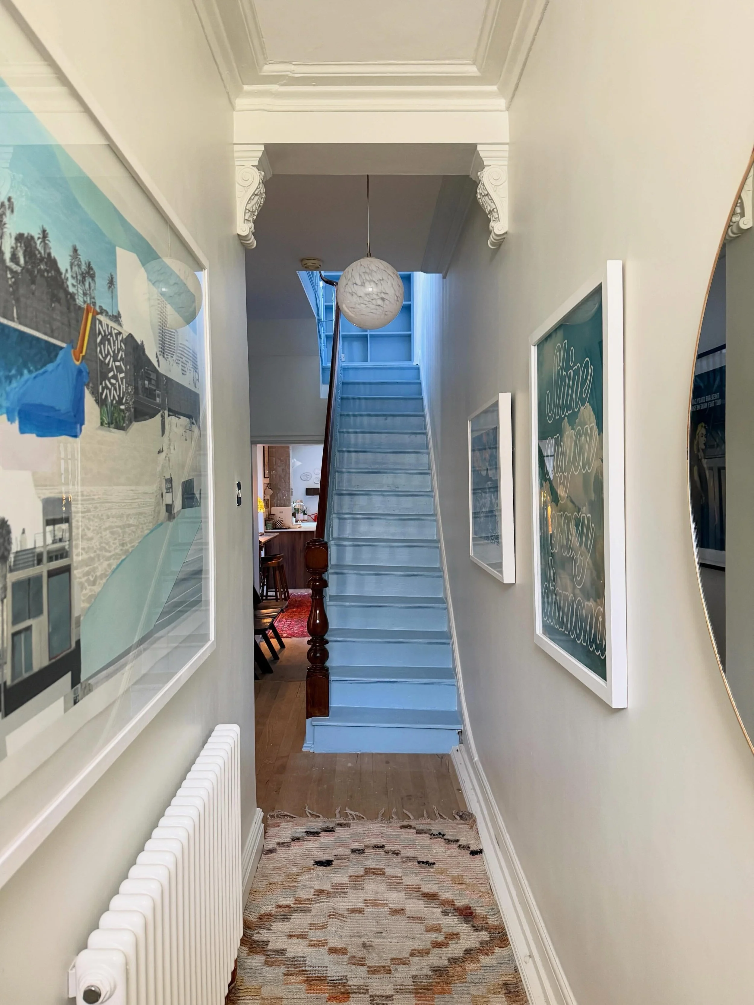 Thanks Lisa for this great post on your fabulous new hallway featuring Now The Fun Begins&rsquo; in all the beautiful blues. For anyone without so much space, there&rsquo;s a &lsquo;mini&rsquo; version available too :) Get @reshare_app &bull; @_lisa_