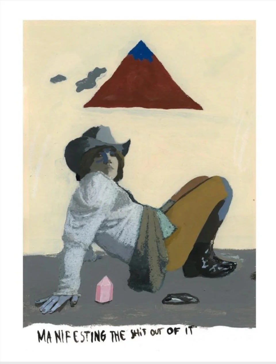 Shop art - support artists.  This is &lsquo;Manifesting The Shit Out Of It&rsquo; the coolest piece from our star-artist @marcelinaamelia  It&rsquo;s an archival pigment ink print on somerset velvet fine art paper, hand finished with acrylic paint, i