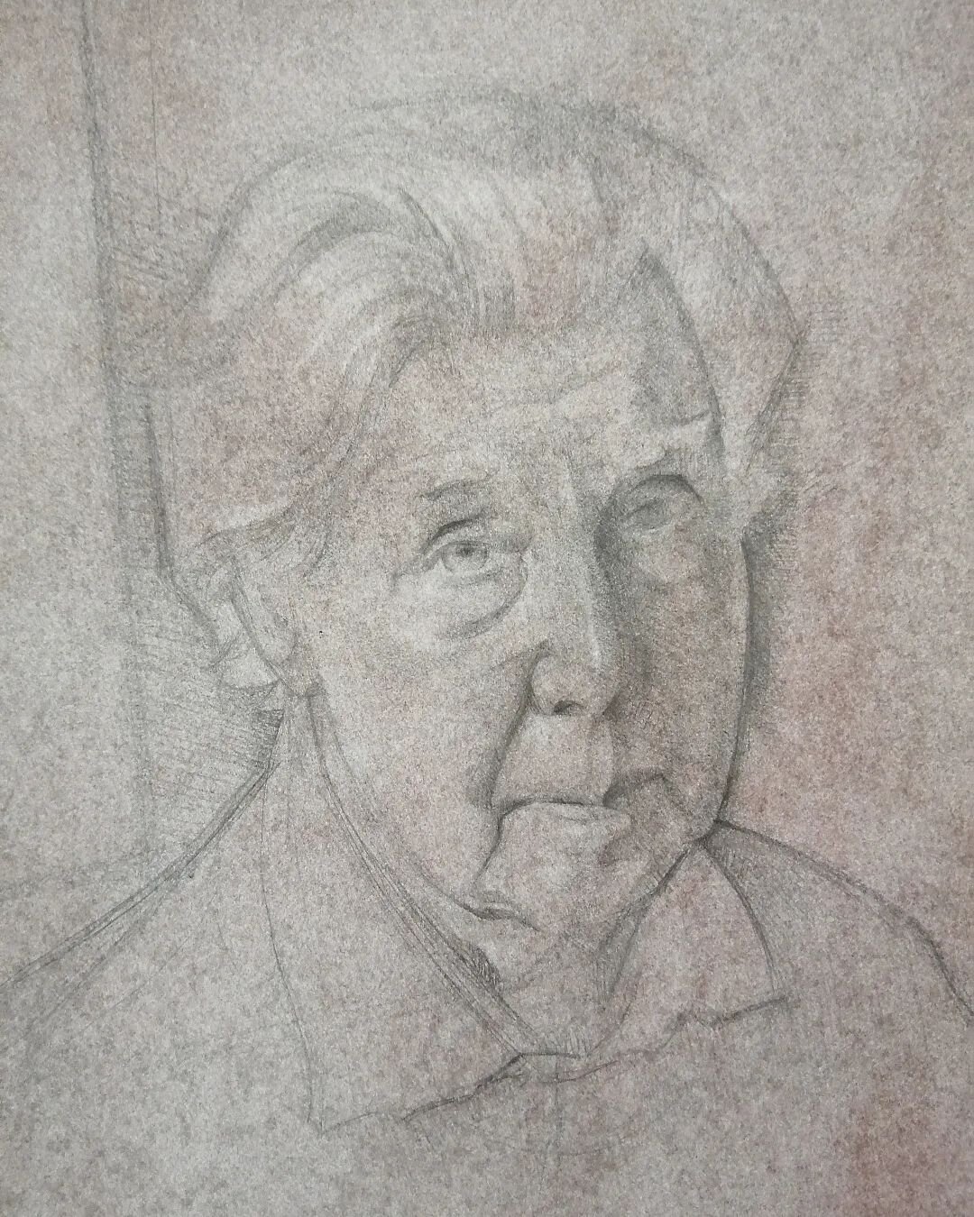 Study for a posthumous portrait of Ronald Blythe 1922 - 2023. Author. 
This is the first step towards a fairly large portrait of Ronald in his study at Bottengoms Farm, his house on the Essex Suffolk border, inherited from his friend the painter John