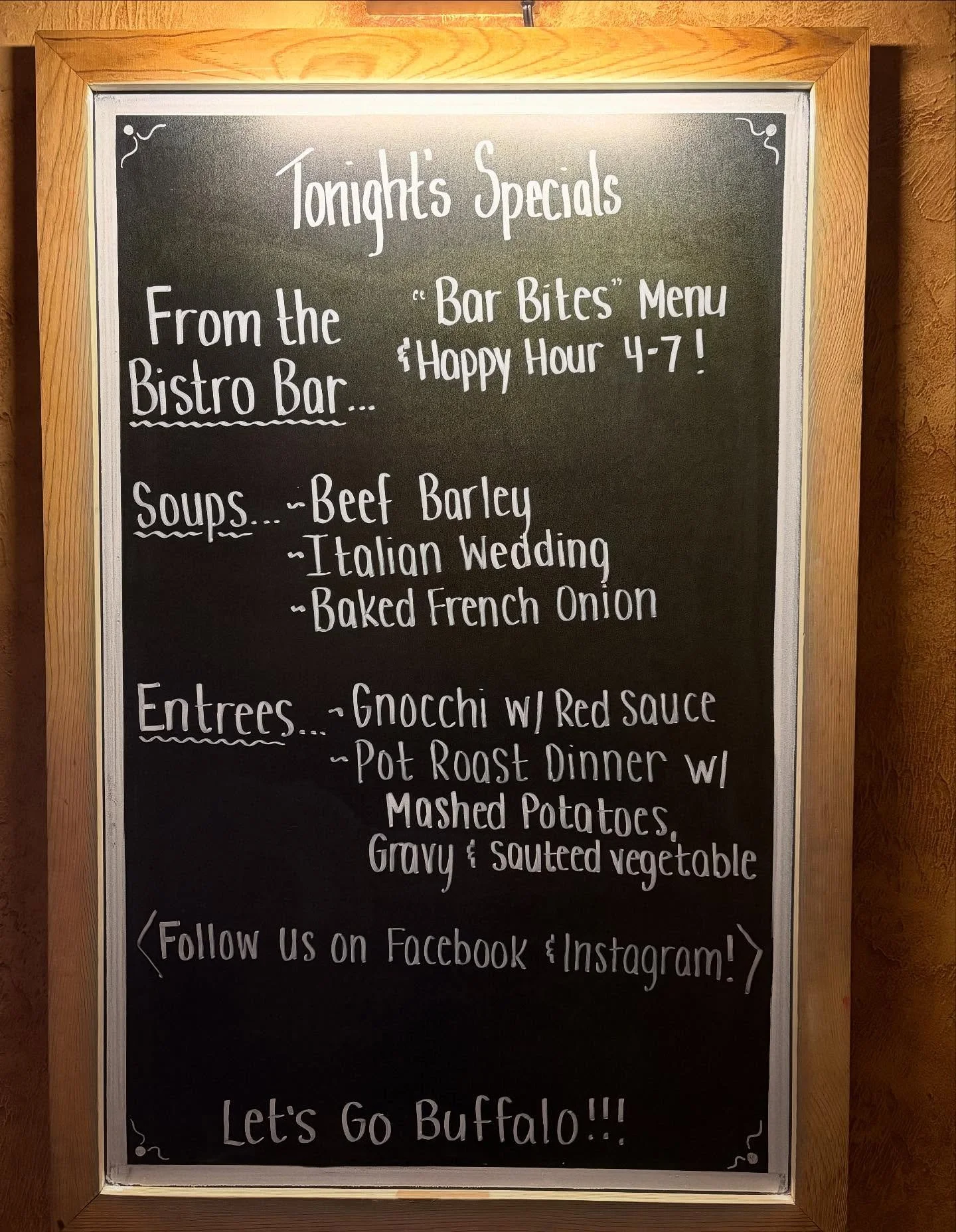 ✨ Tonight&rsquo;s Specials Are Here! ✨
Warm up at The Village Eatery Italian Bistro &mdash; your neighborhood spot for comfort food, good vibes, and unbeatable hospitality.

🍽️ From the Bistro Bar
Try our Bar Bites menu and enjoy Happy Hour from 4&n