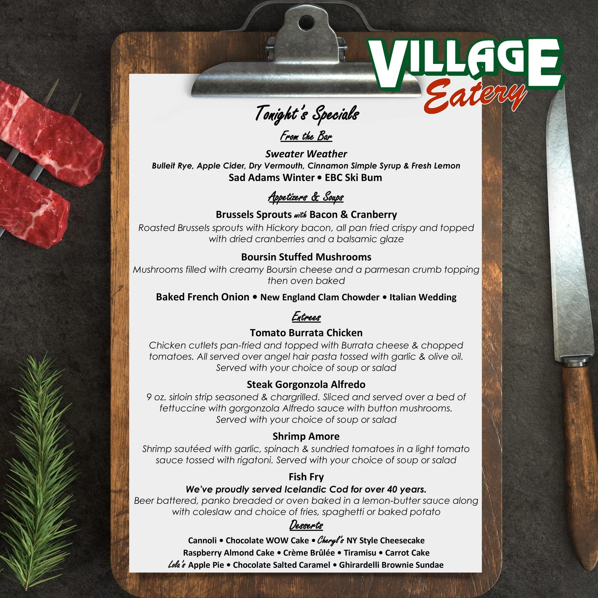 𝐈𝐟 𝐘𝐨𝐮 𝐀𝐥𝐫𝐞𝐚𝐝𝐲 𝐇𝐚𝐯𝐞 𝐃𝐢𝐧𝐧𝐞𝐫 𝐏𝐥𝐚𝐧𝐬 𝐟𝐨𝐫 𝐓𝐡𝐢𝐬 𝐖𝐞𝐞𝐤𝐞𝐧𝐝, 𝐂𝐚𝐧𝐜𝐞𝐥 𝐓𝐡𝐞𝐦!👀 𝐘𝐨𝐮 𝐖𝐨𝐧'𝐭 𝐖𝐚𝐧𝐭 𝐭𝐨 𝐌𝐢𝐬𝐬 𝐓𝐡𝐞𝐬𝐞 𝐀𝐦𝐚𝐳𝐢𝐧𝐠 𝐒𝐩𝐞𝐜𝐢𝐚𝐥𝐬 𝐚𝐭 𝐕𝐢𝐥𝐥𝐚𝐠𝐞 𝐄𝐚𝐭𝐞𝐫𝐲!!!🔥💯

As always