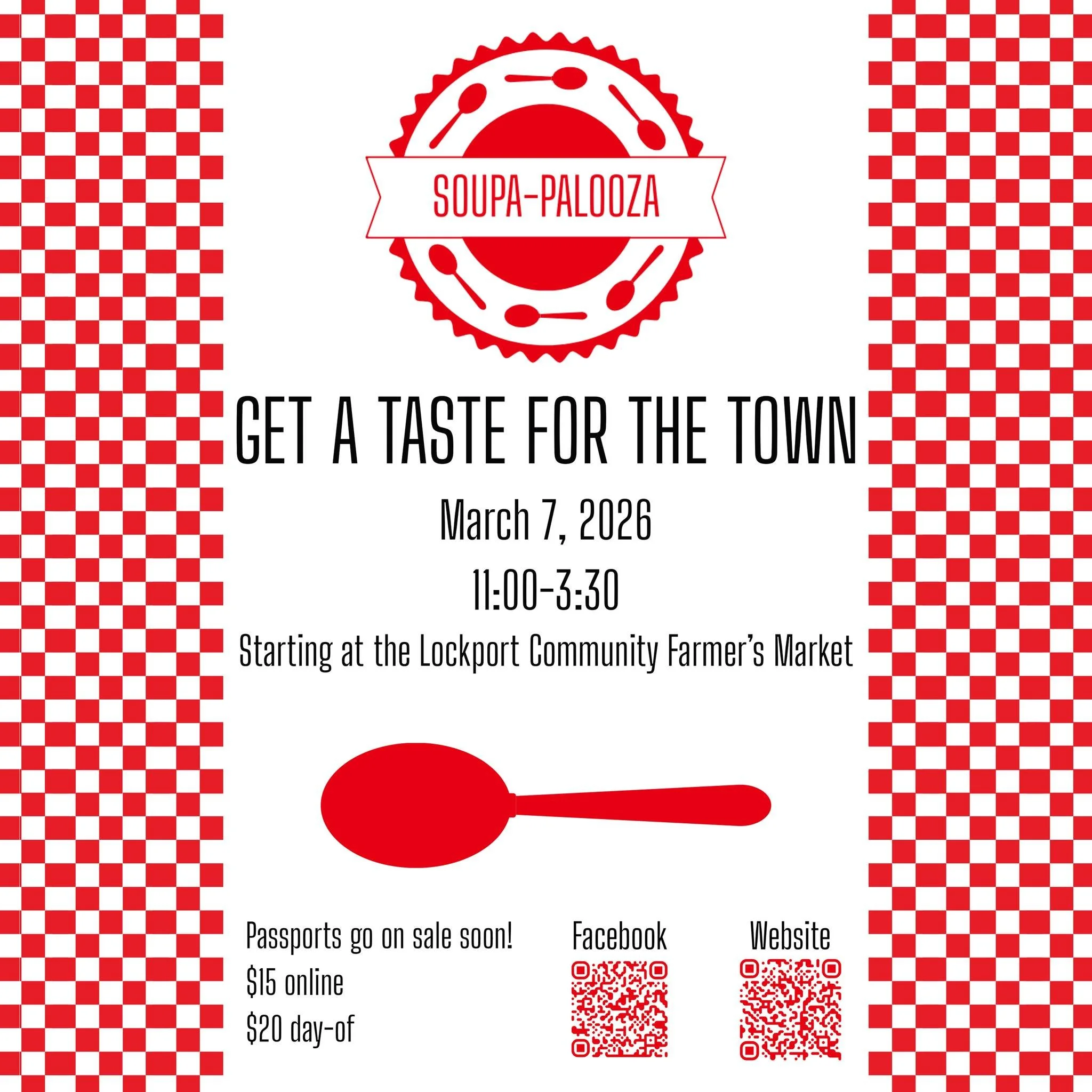 🎉𝐉𝐨𝐢𝐧 𝐔𝐬 𝐓𝐡𝐢𝐬 𝐒𝐚𝐭𝐮𝐫𝐝𝐚𝐲 𝐚𝐭 𝐋𝐨𝐜𝐤𝐩𝐨𝐫𝐭'𝐬 𝐅𝐢𝐫𝐬𝐭 𝐒𝐨𝐮𝐩𝐚-𝐏𝐚𝐥𝐨𝐨𝐳𝐚 𝐚𝐭 𝐭𝐡𝐞 𝐋𝐨𝐜𝐤𝐩𝐨𝐫𝐭 𝐂𝐨𝐦𝐦𝐮𝐧𝐢𝐭𝐲 𝐅𝐚𝐫𝐦𝐞𝐫𝐬 𝐌𝐚𝐫𝐤𝐞𝐭!

Are your tastebuds tingling? Are you ready to sample your town spoon